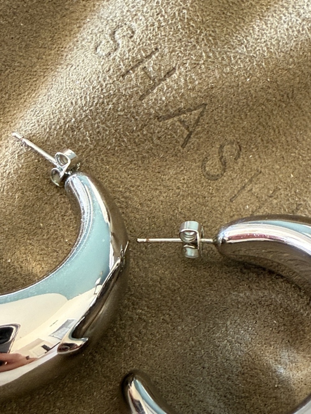 Shashi Silver Crescent Hoop Earrings - Women Jewelry